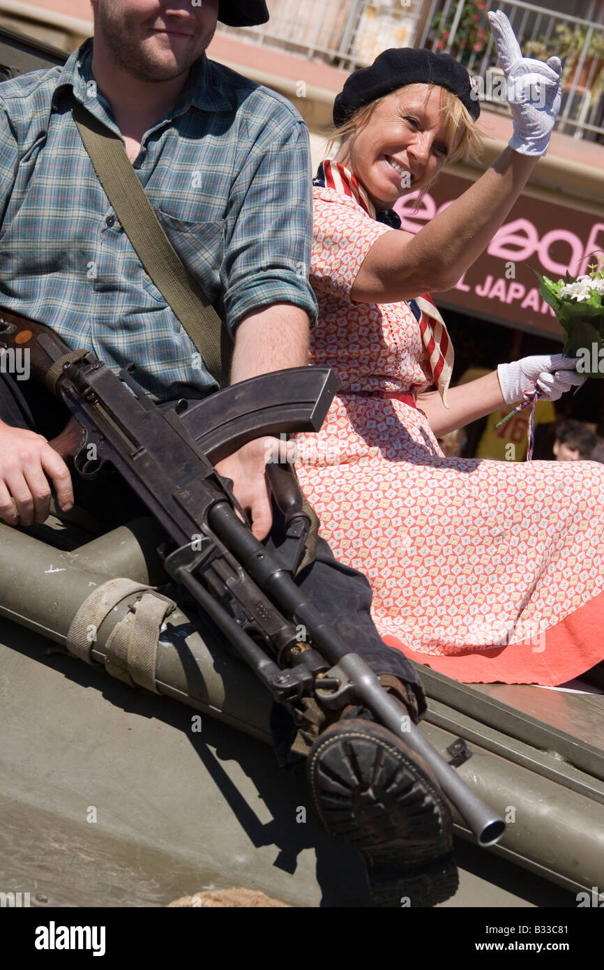 Les célébrations à Cavalaire,sud de la France à l'occasion de l'anniversaire du débarquement allié, le 15 août 1944 Banque D'Images
