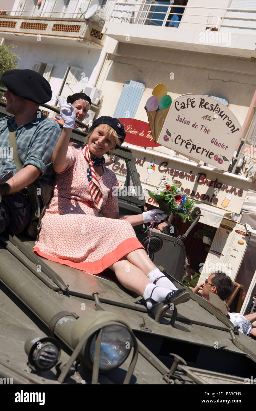 Les célébrations à Cavalaire,sud de la France à l'occasion de l'anniversaire du débarquement allié, le 15 août 1944 Banque D'Images