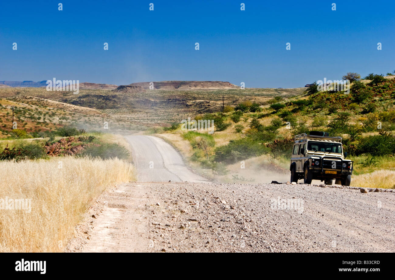 La conduite sur les routes de Namibie Banque D'Images