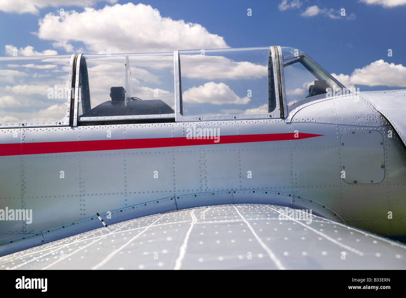 Close up du cockpit d'un vieil avion rétro Banque D'Images