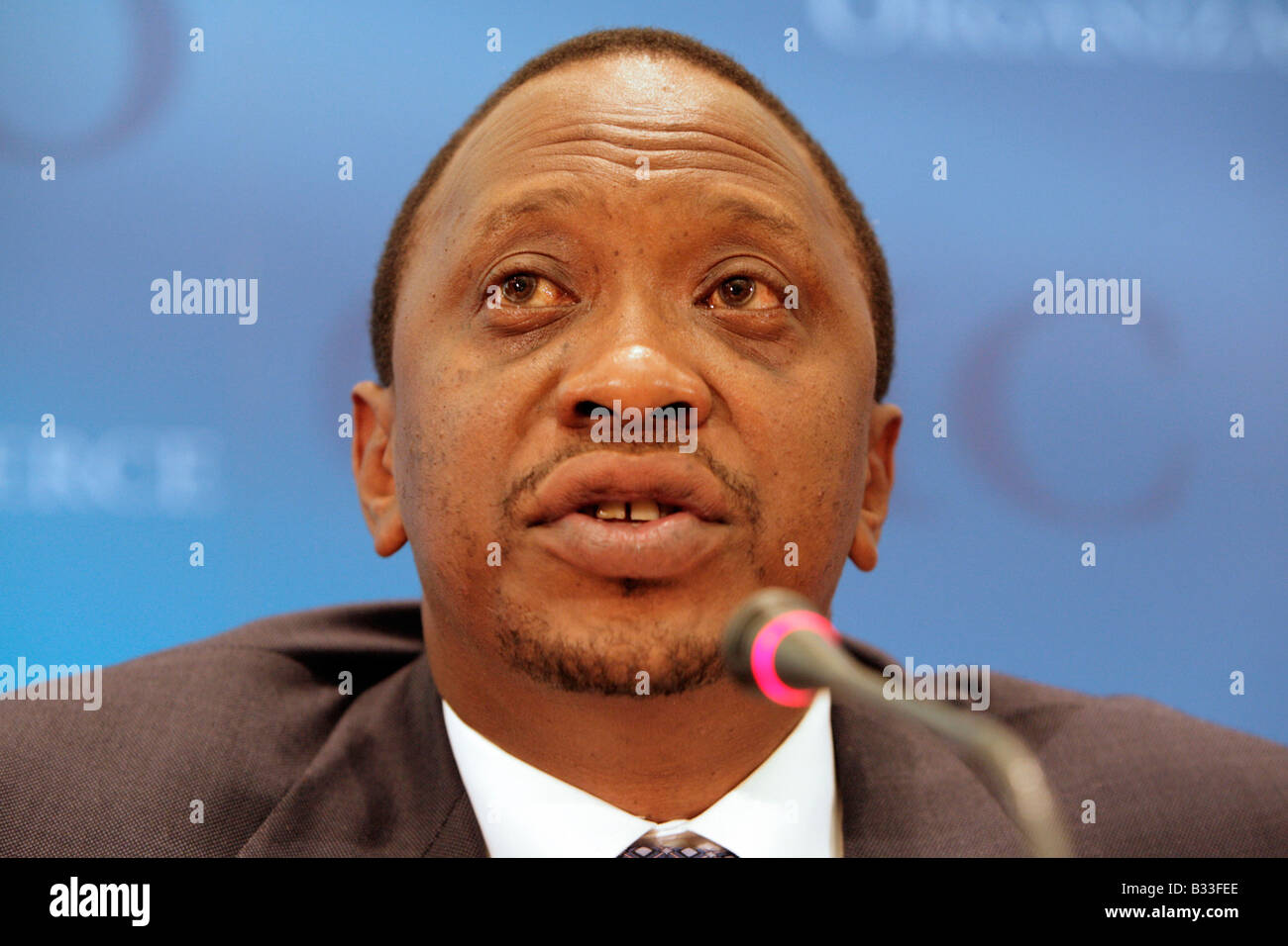 Uhuru Kenyatta - homme politique Kenyan, depuis le 13 avril 2008 les fonctions de vice-Premier Ministre et Ministre du Commerce. Banque D'Images