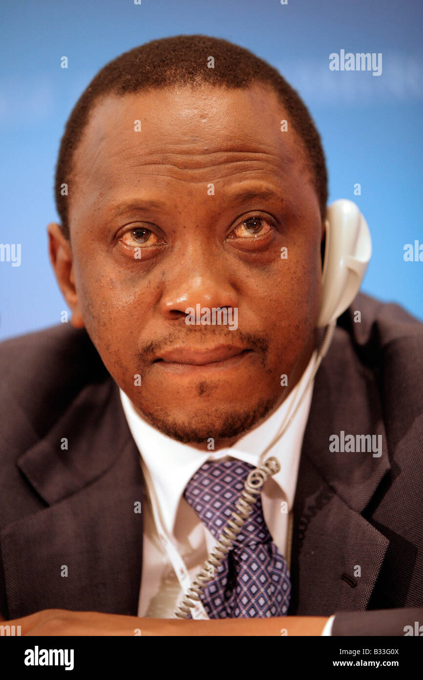 Uhuru Kenyatta - homme politique Kenyan, depuis avril,13e 2008 siégeant en tant que vice-Premier Ministre et Ministre du Commerce. Banque D'Images