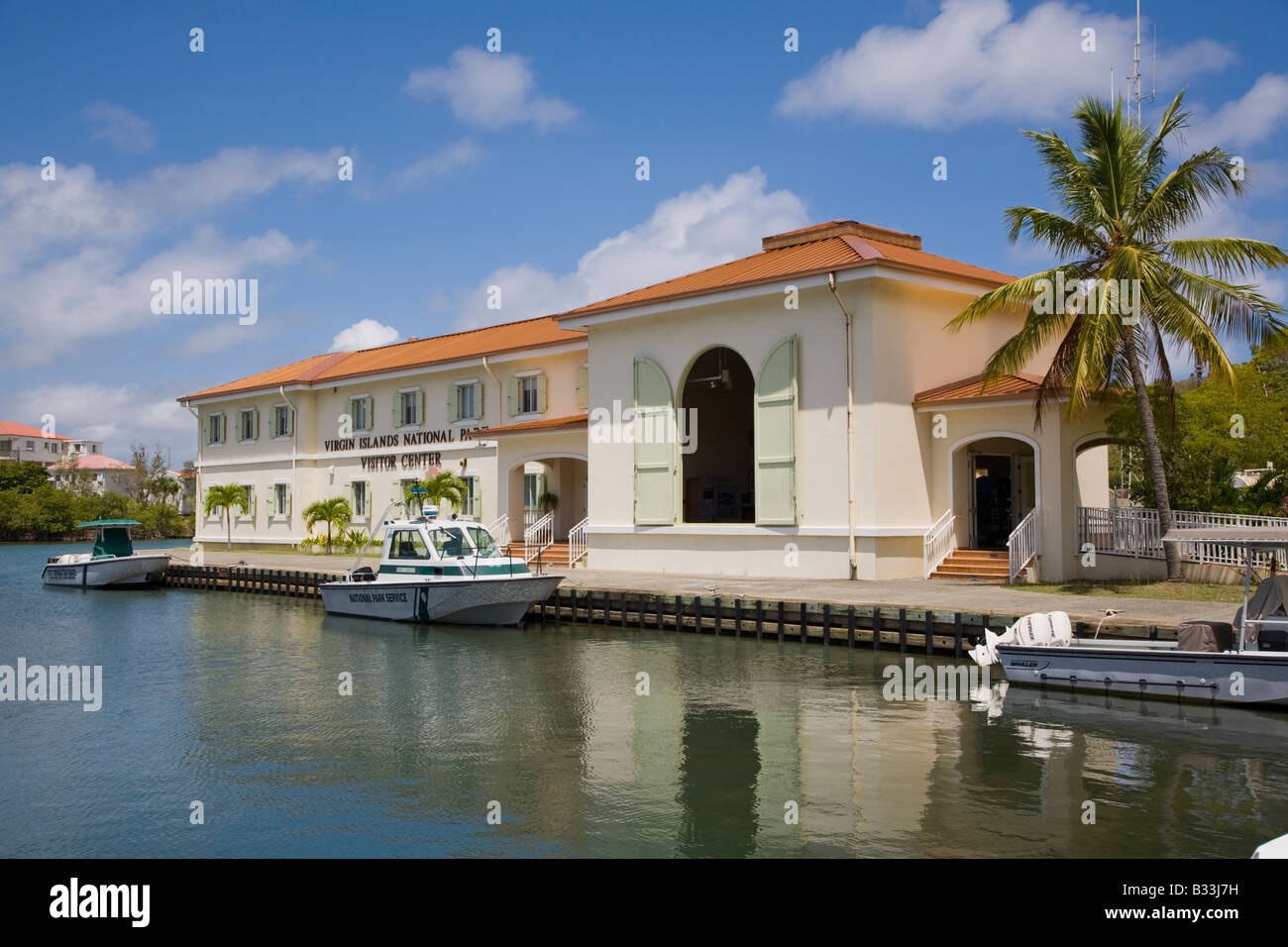 Vigin Islands National Park bâtiment du siège, à Cruz Bay sur l'île des Caraïbes de St John dans les îles Vierges américaines Banque D'Images