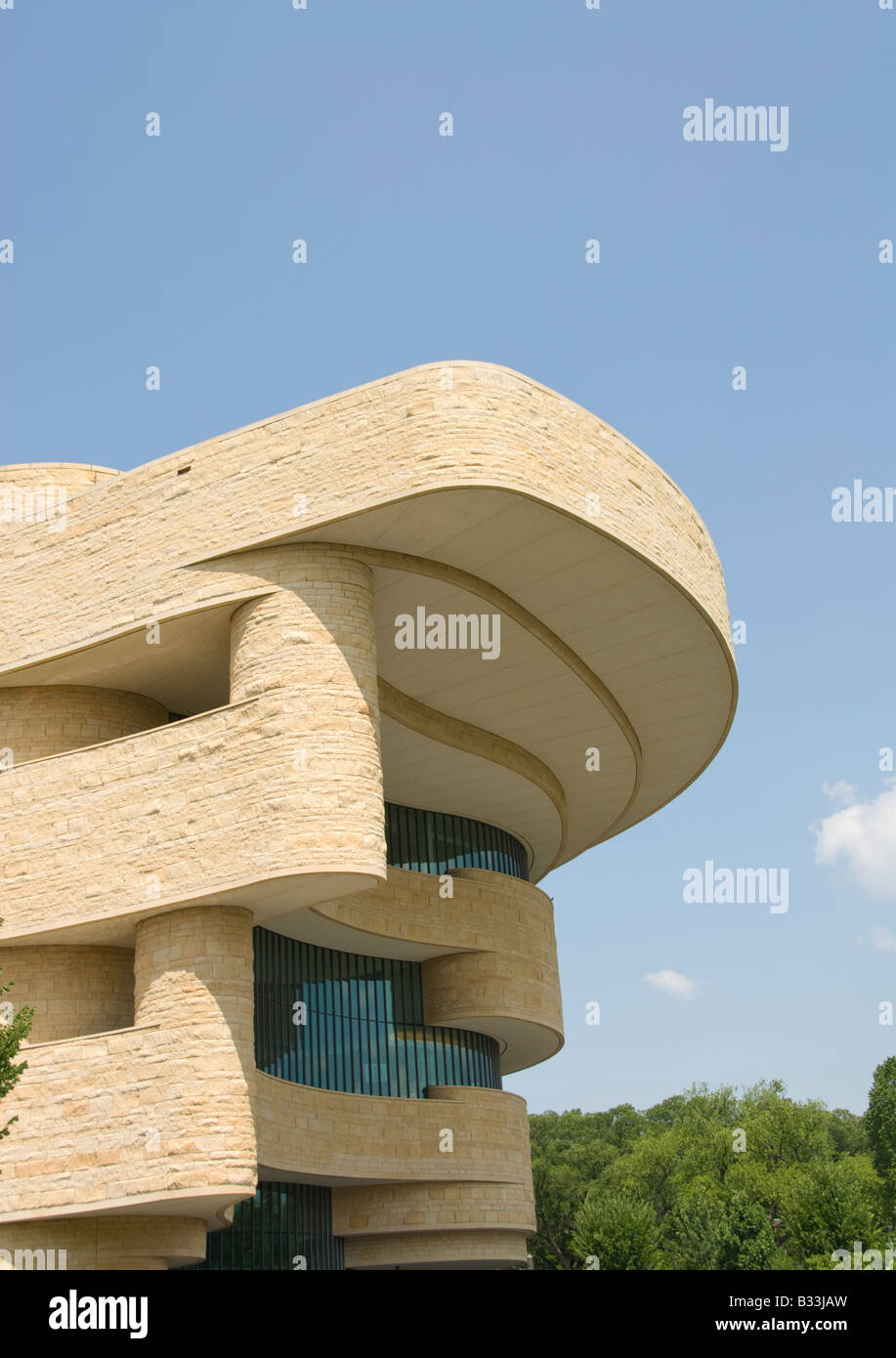 National Museum of the American Indian, inspirant nouvelle architecture sur le Mall, à Washington, DC. Banque D'Images