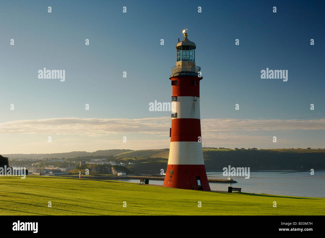 Smeaton's Tower sur Plymouth Hoe plymouth Devon UK à l'aube Banque D'Images