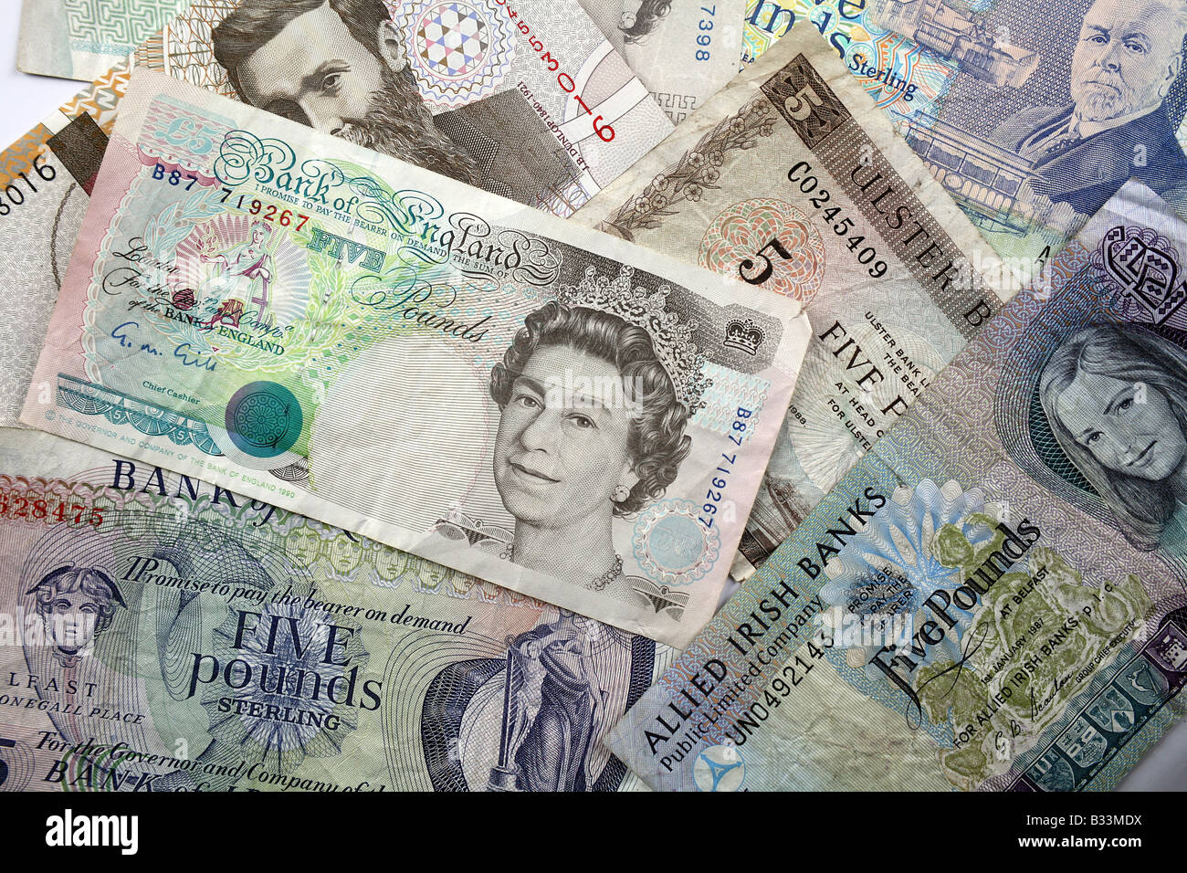 Sterling et de l'Irlande du Nord Royaume-uni Bank notes Banque D'Images