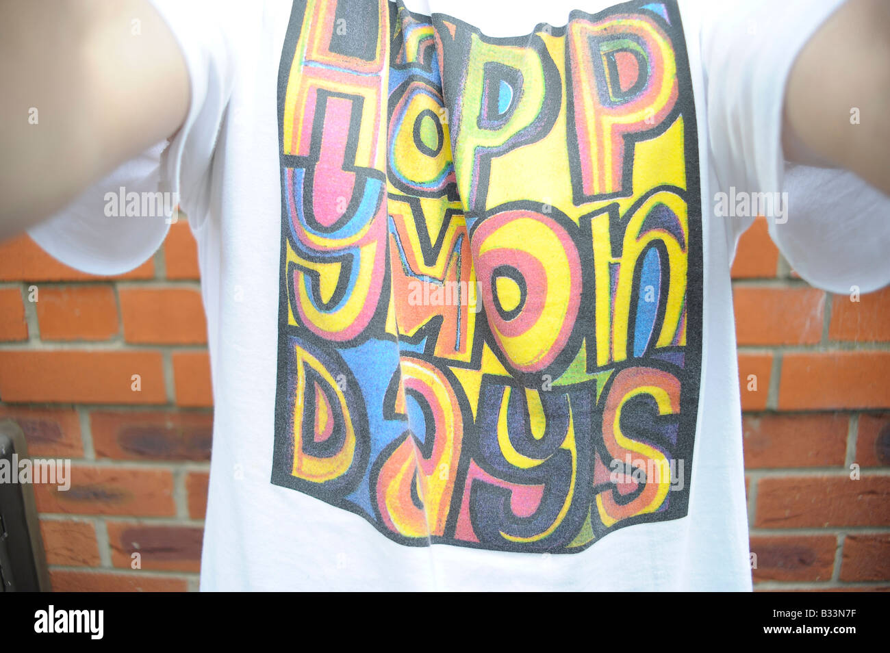 Happy Mondays tshirt madchester manchester 80 90 music fashion style écrit pour la conception de la gare centrale de chance Banque D'Images