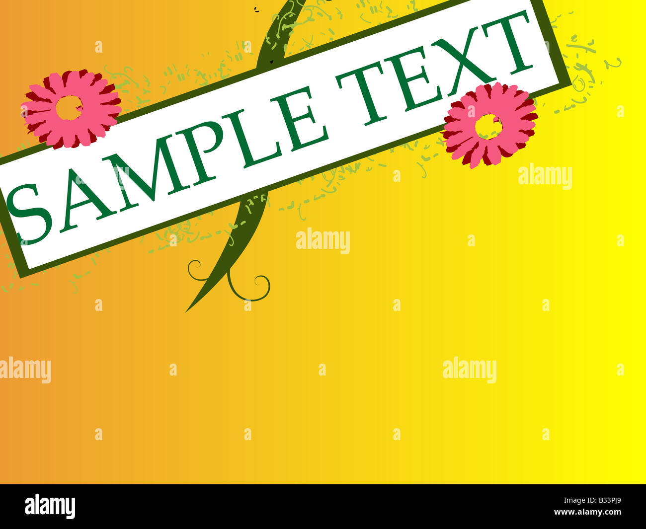 L'exemple de texte avec des fleurs Banque D'Images