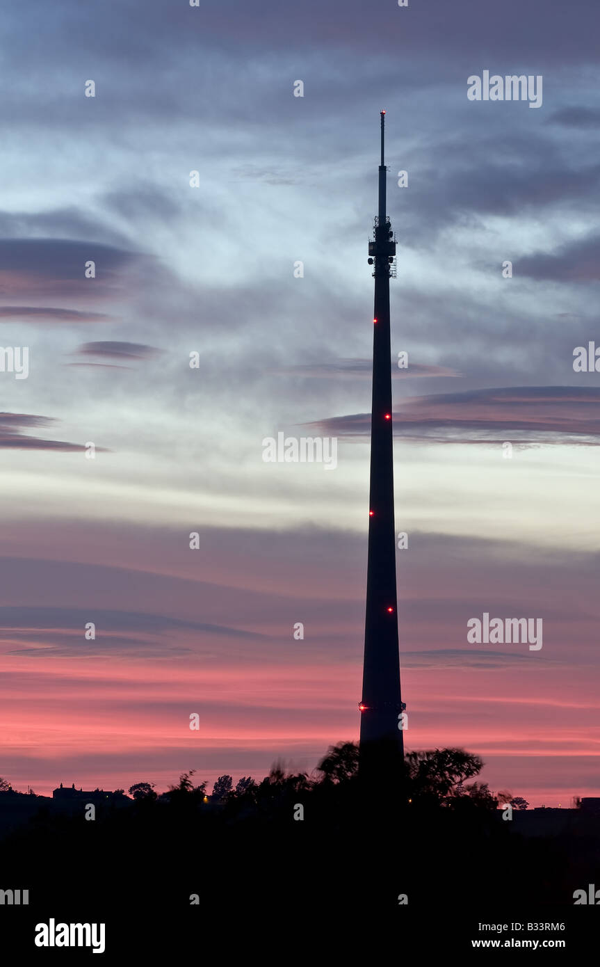 Emley Moor mât émetteur TV Banque D'Images