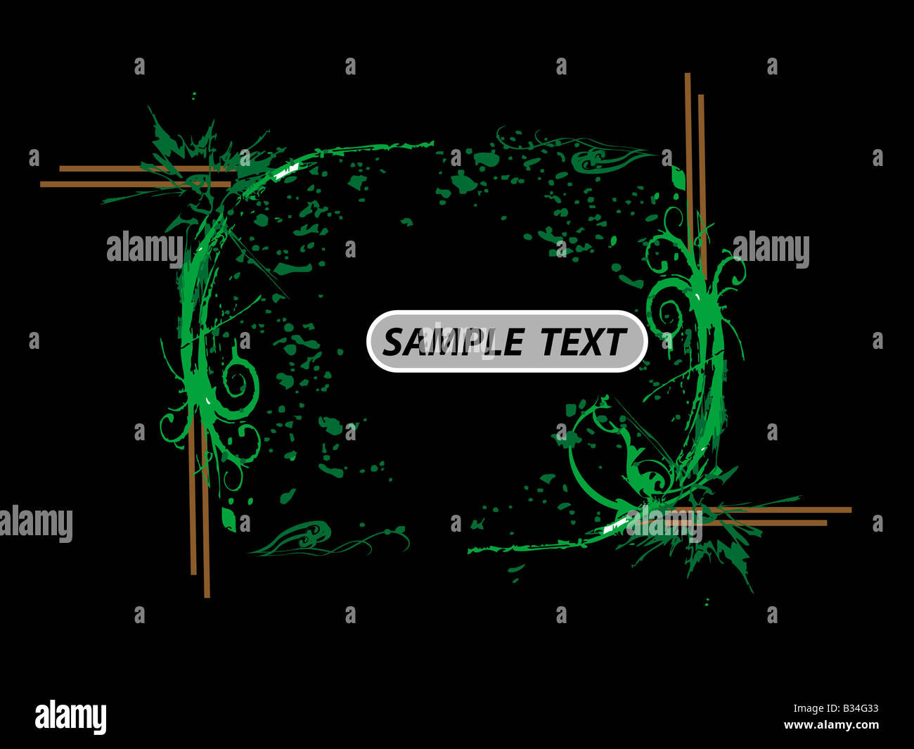 Grungy swirls avec modèles de texte Banque D'Images