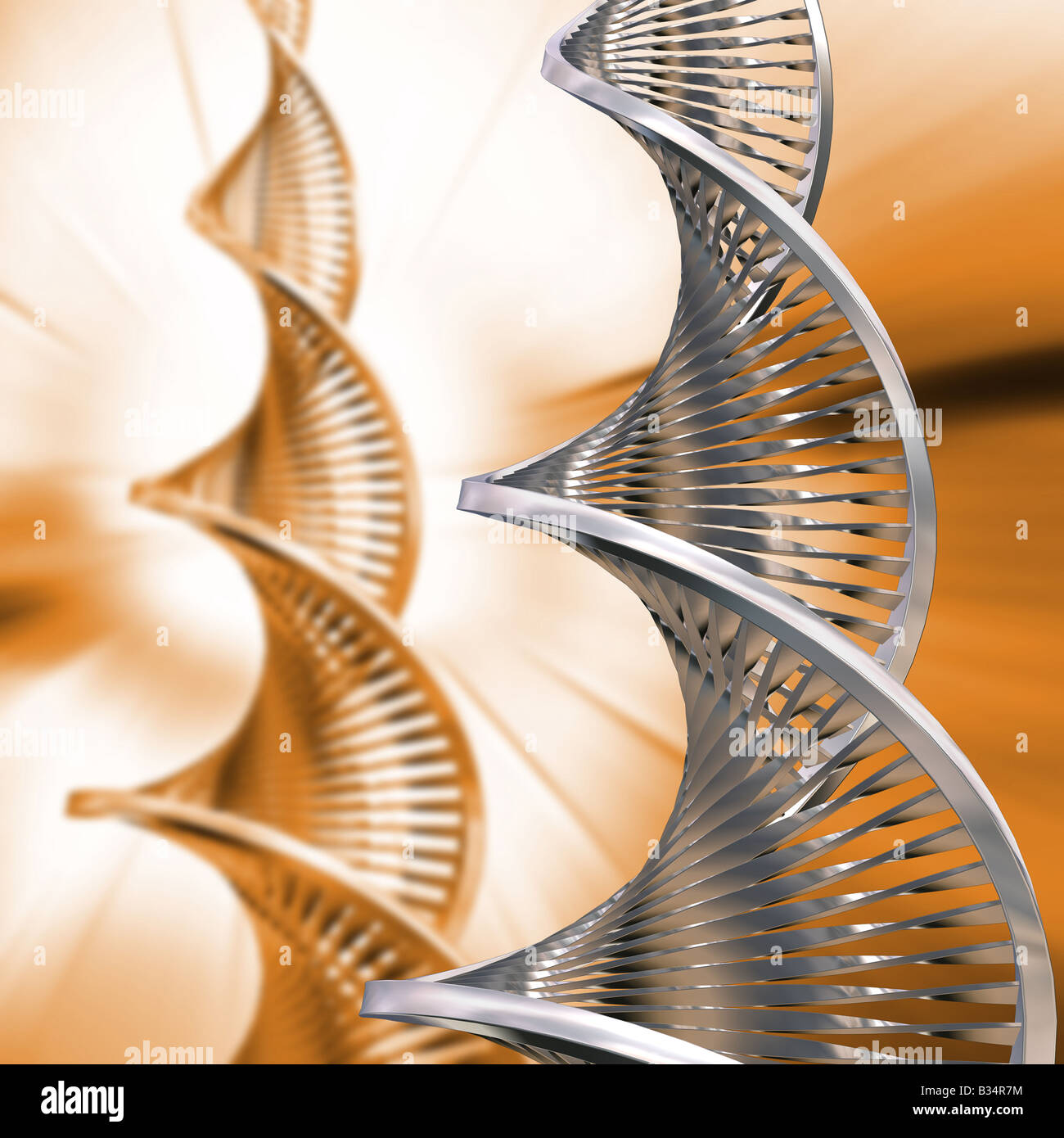 Les brins d'ADN sur abstract background Banque D'Images