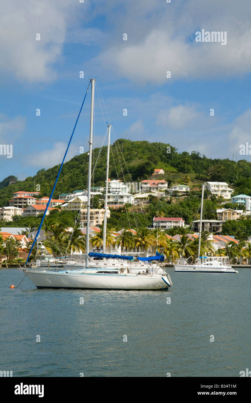 Yachts à Rodney Bay Marina, St Lucia, "West Indies" Banque D'Images