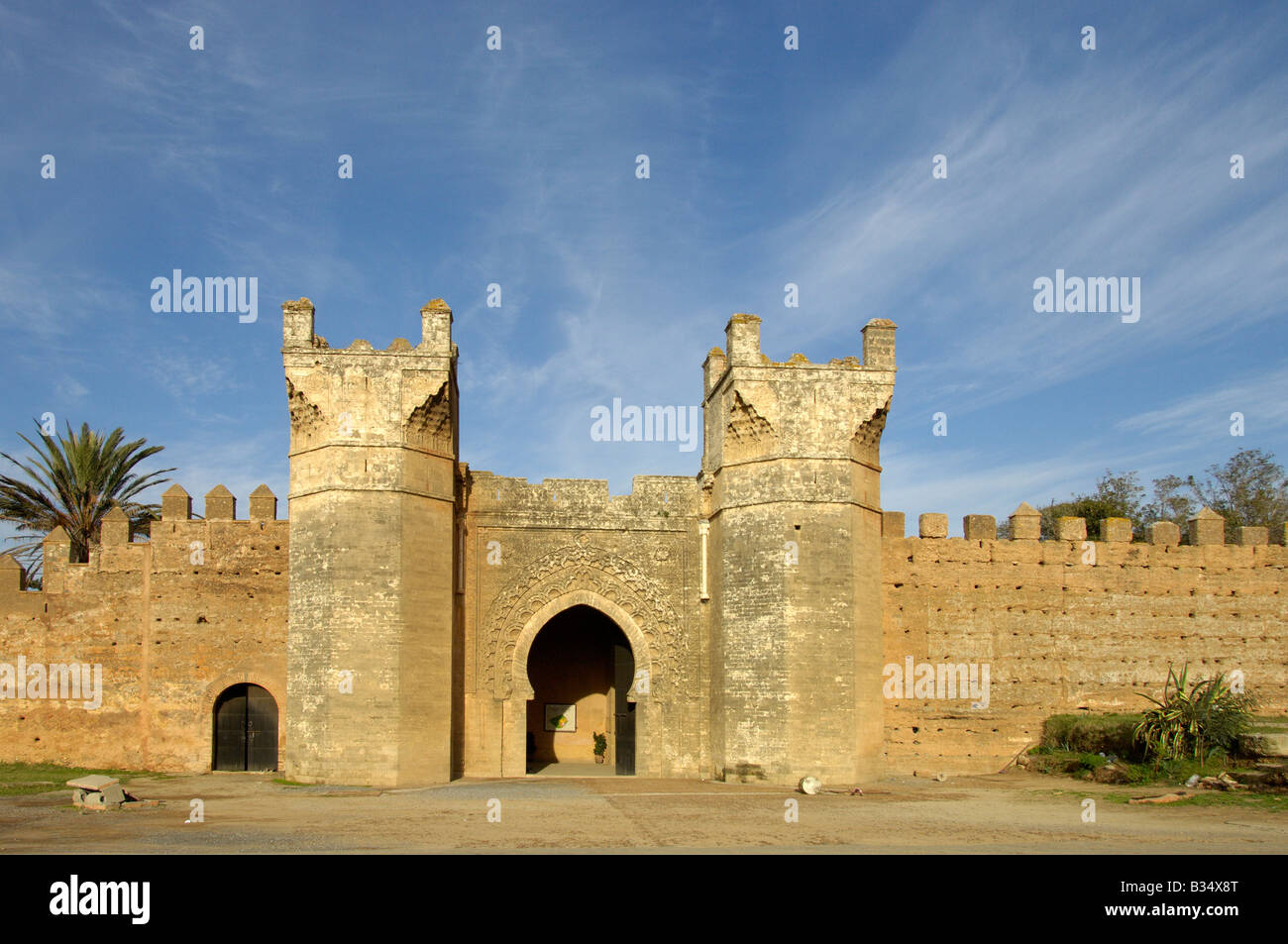 Nécropole Chellah Rabat Marinid Gate Banque D'Images