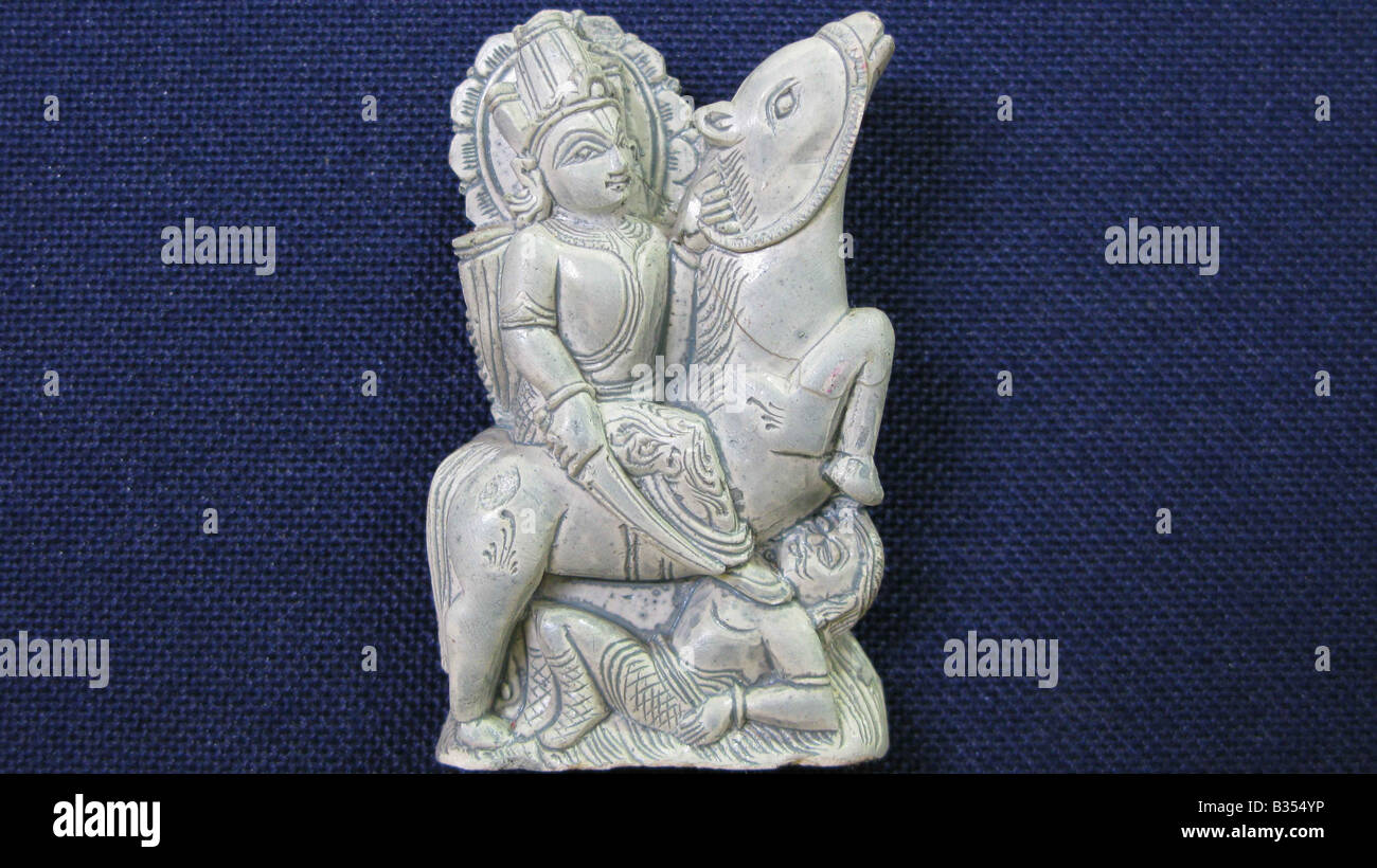 Kalki - le dixième et le dernier avatara de Vishnu, roulera sur un cheval pour racheter l'humanité et rétablir la justice Banque D'Images