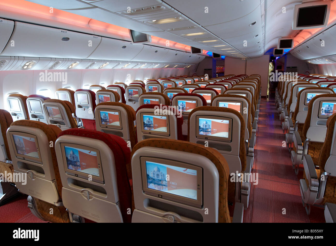 Air India en classe économique Boeing 777-300ER Farnborough Air Show 2008 Banque D'Images