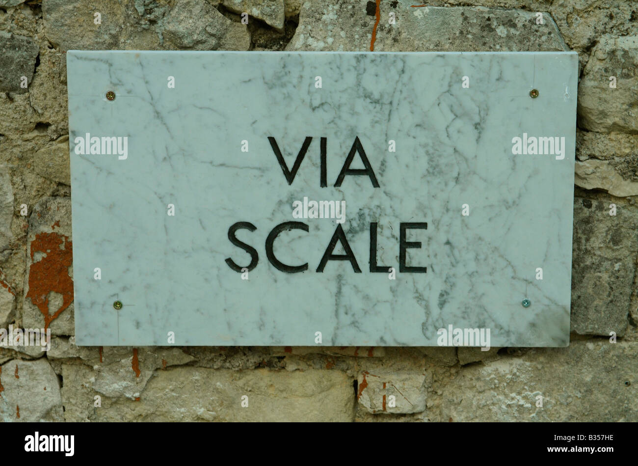 Plaque de rue, Ibla UNESCO World Heritage area, Raguse, Sicile Banque D'Images