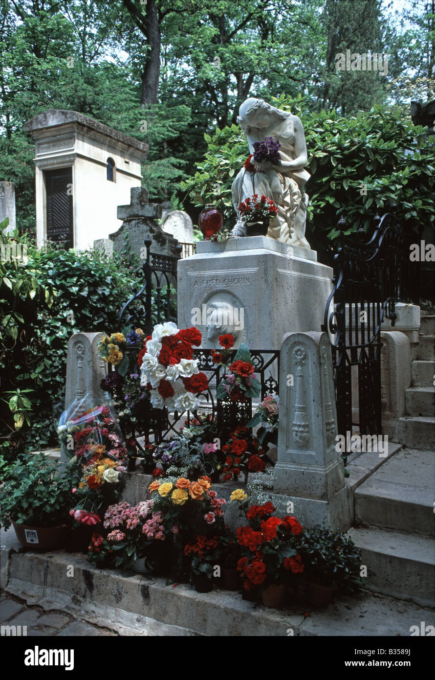 La tombe de Frédéric Chopin au cimetière du Père Lachaise Paris Photo Stock Alamy