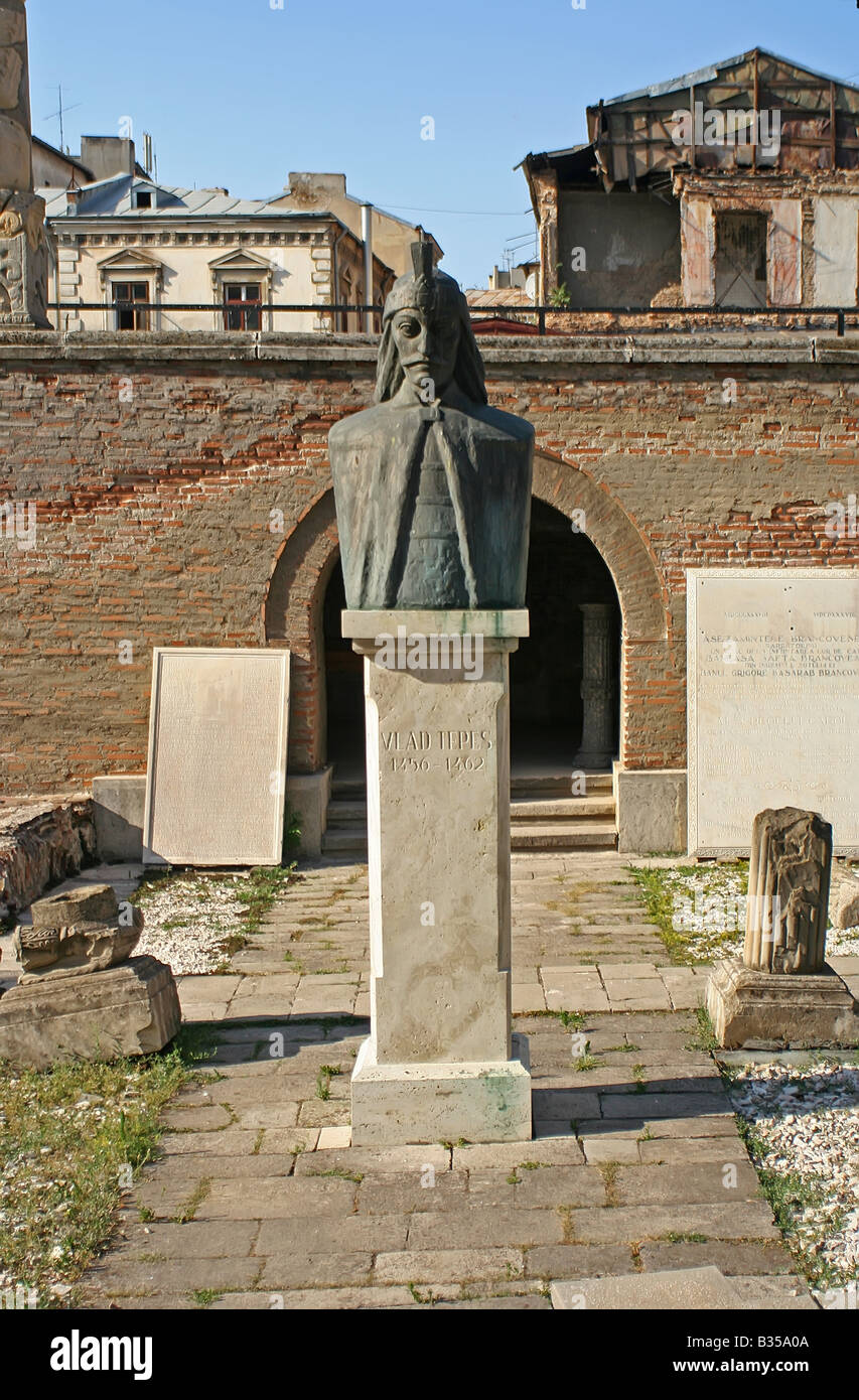 Statue de Vlad Tepes (Dracula) à Bucarest, Roumanie Banque D'Images