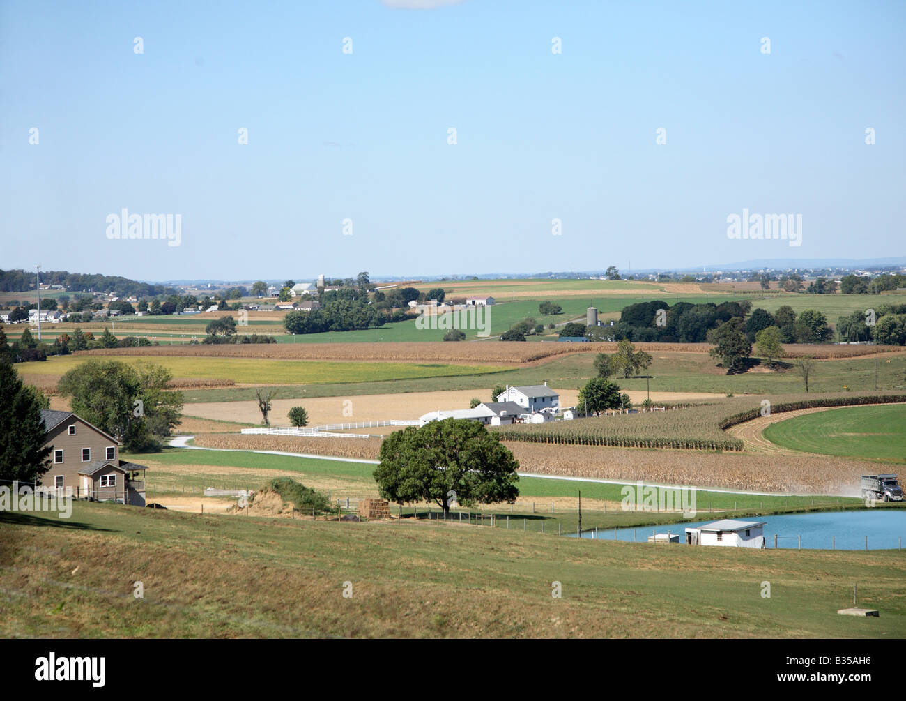 Les petites exploitations et pastorial paramètre dans le comté de Lancaster en Pennsylvanie . Banque D'Images