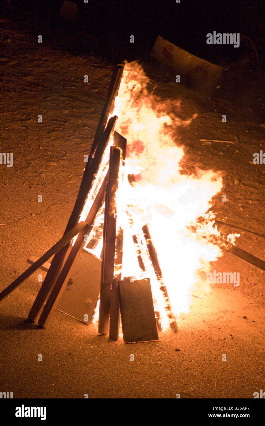 Lag BaOmer bonfire en Israël Banque D'Images
