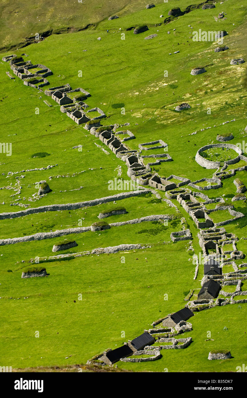 Village-rue de St Kilda près du sommet d'Oiseval Banque D'Images