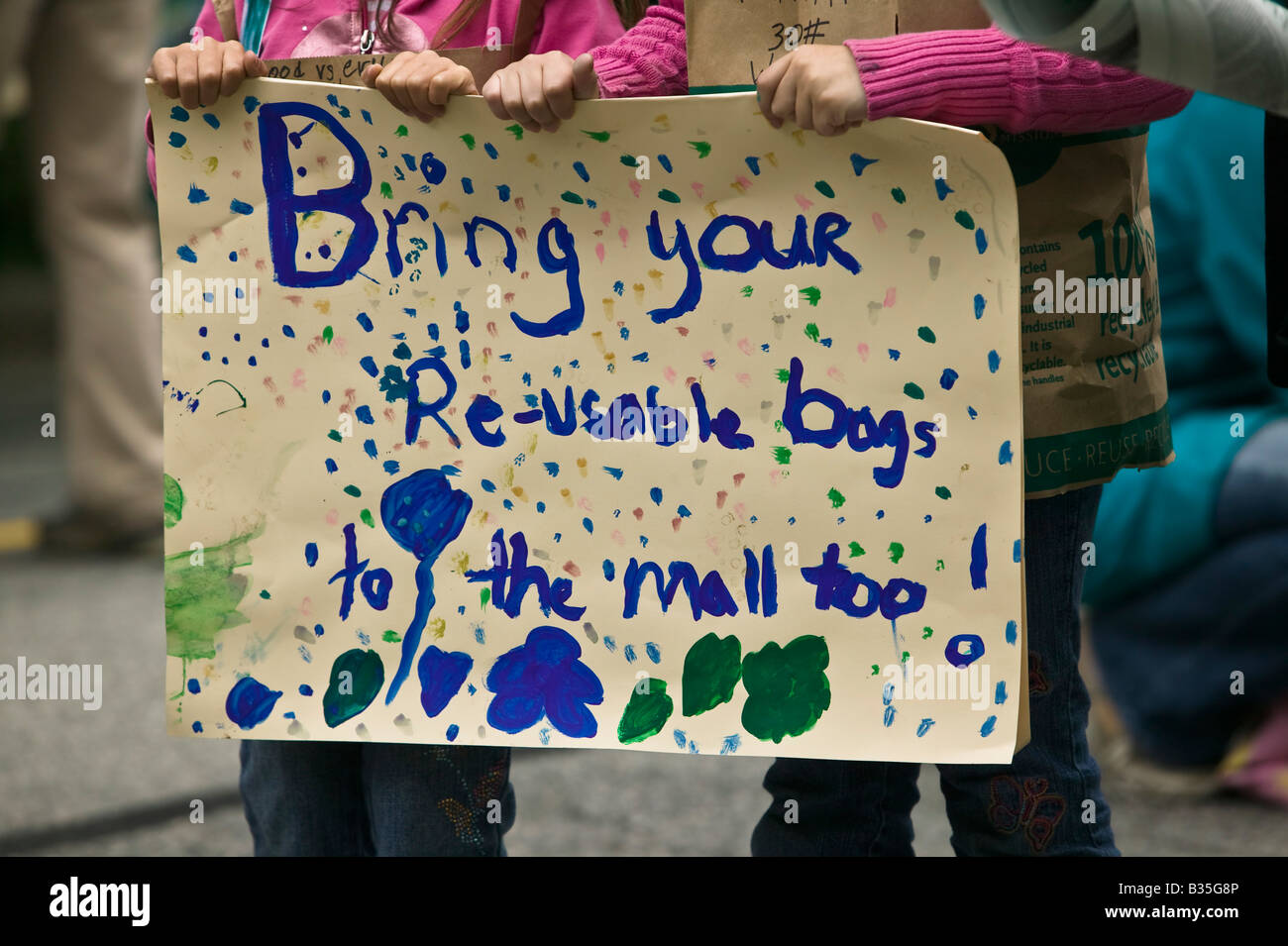 Green Concept environnemental West Vancouver Community Day Parade BC Canada Banque D'Images