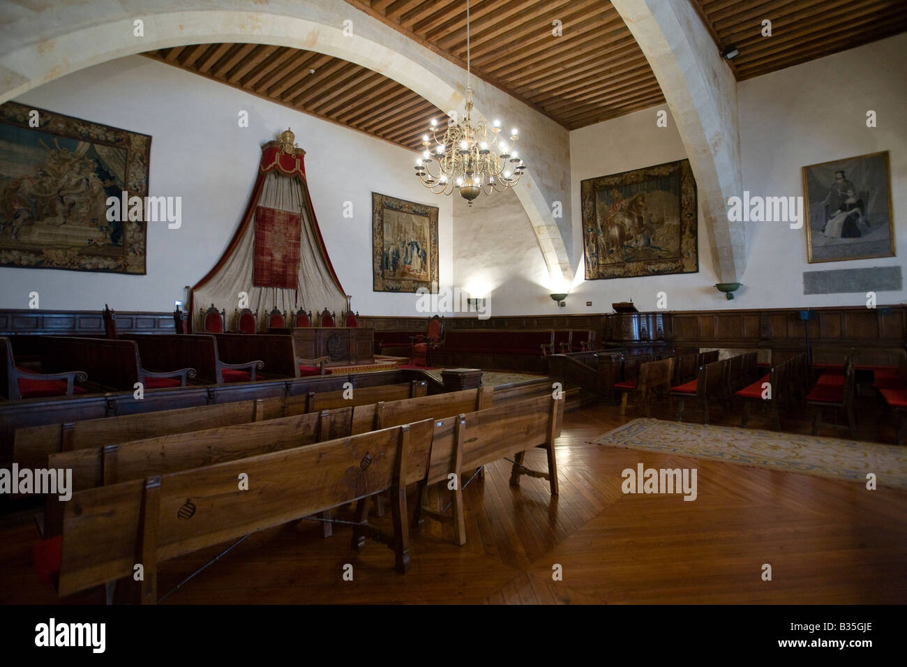 Espagne Salamanque dans l'Auditorium principal bâtiment universitaire Paraninfo pour les occasions officielles plus ancien établissement d'enseignement en Espagne Banque D'Images