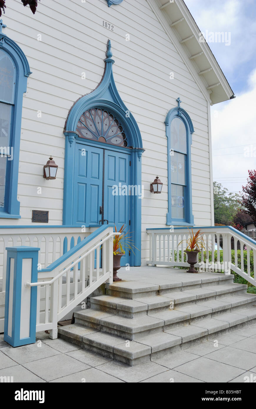 Community United Methodist Church à Half Moon Bay en Californie construite en 1872 le style architectural néo-gothique victorien est Banque D'Images