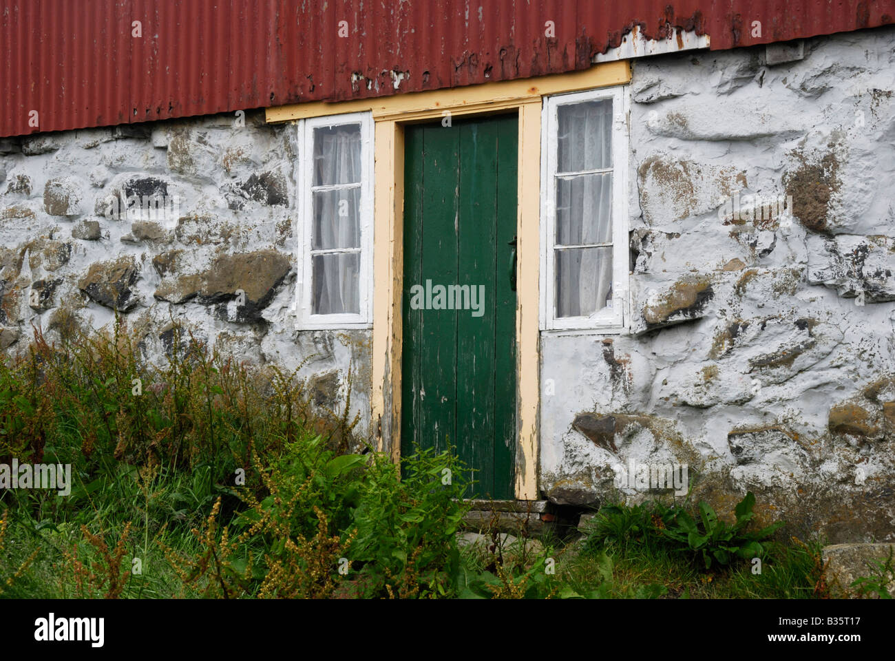 Chambre Kirkja Fugloy Faroe Islands Banque D'Images