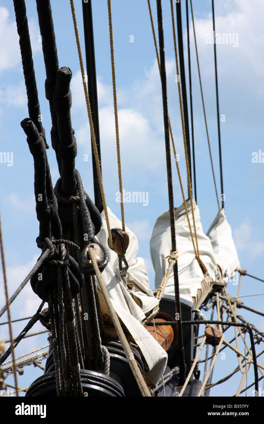 La tête sur les navires US Brig Niagara Ship Banque D'Images