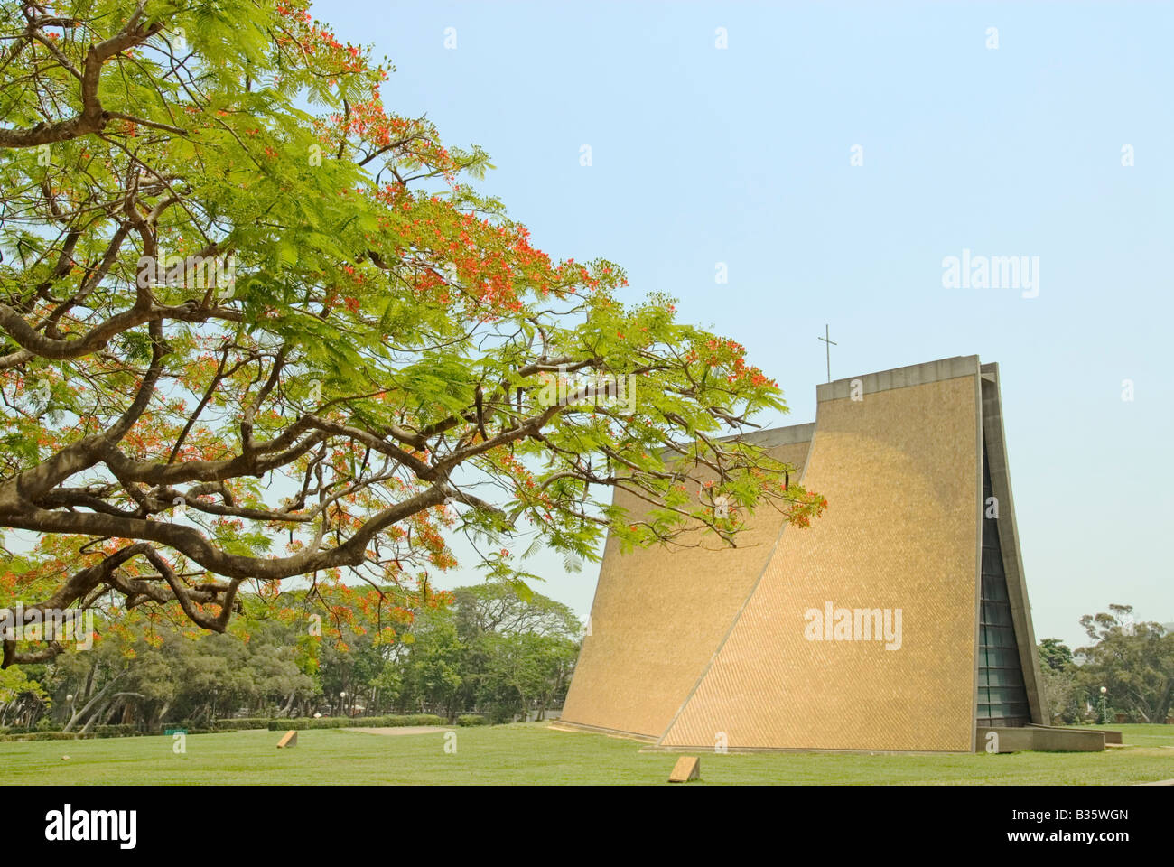Luce Chapelle, Tunghai University Campus, Taichung, Taïwan. Conçu par le célèbre architecte I.M. L'î. Banque D'Images