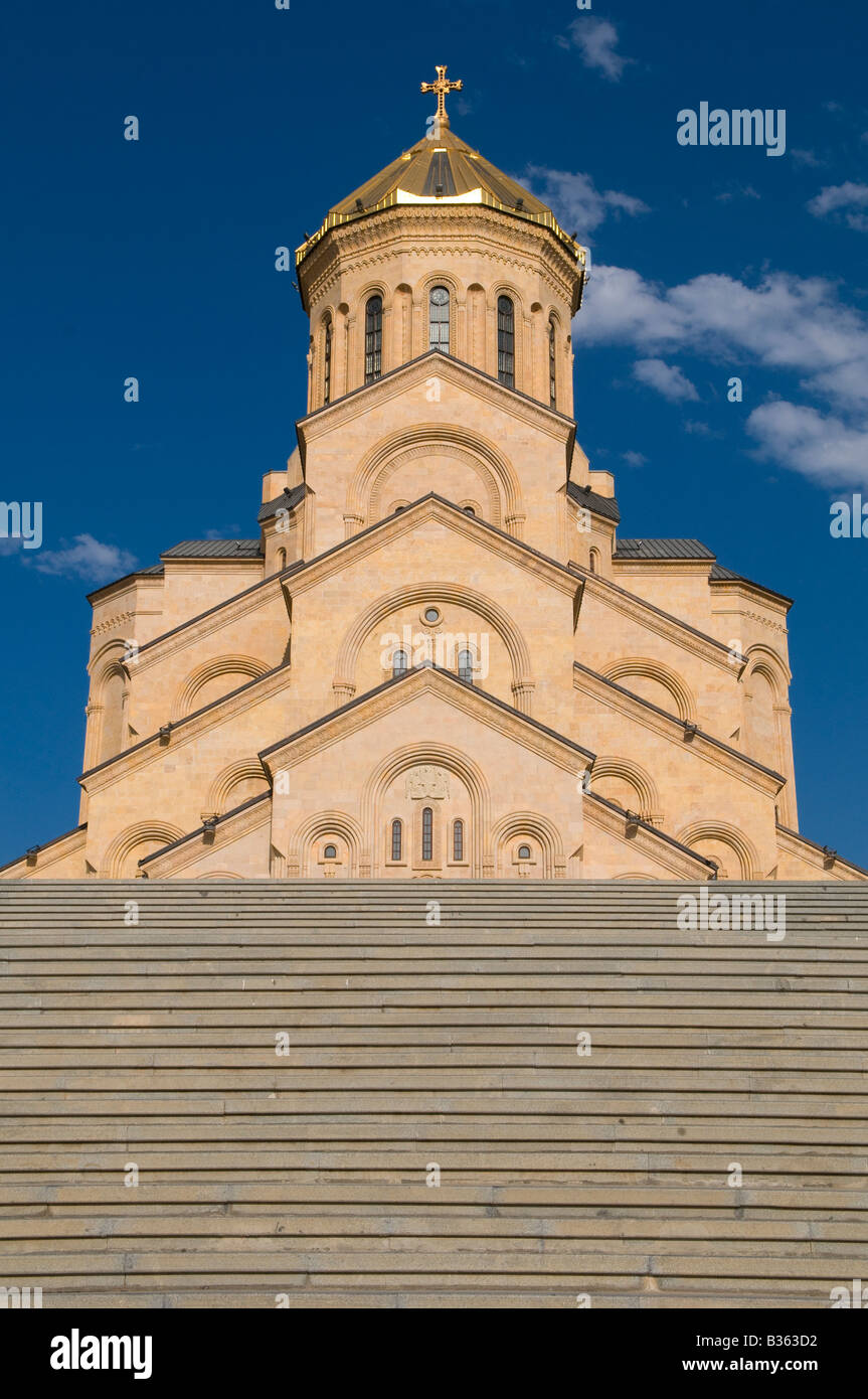 La Cathédrale Holy Trinity de Tbilissi communément connue sous le nom de cathédrale Sameba à Tbilissi, en République de Géorgie Banque D'Images