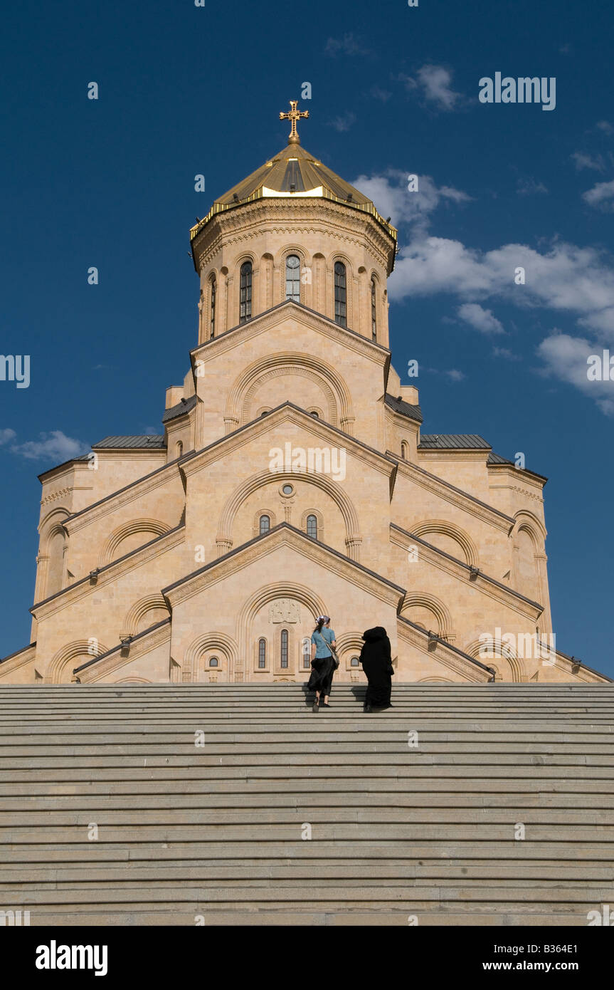 La Cathédrale Holy Trinity de Tbilissi communément connue sous le nom de cathédrale Sameba à Tbilissi, en République de Géorgie Banque D'Images