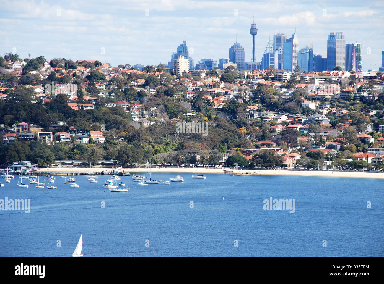 Vue de Sydney CBD DE PLAGES banlieue NORD Banque D'Images