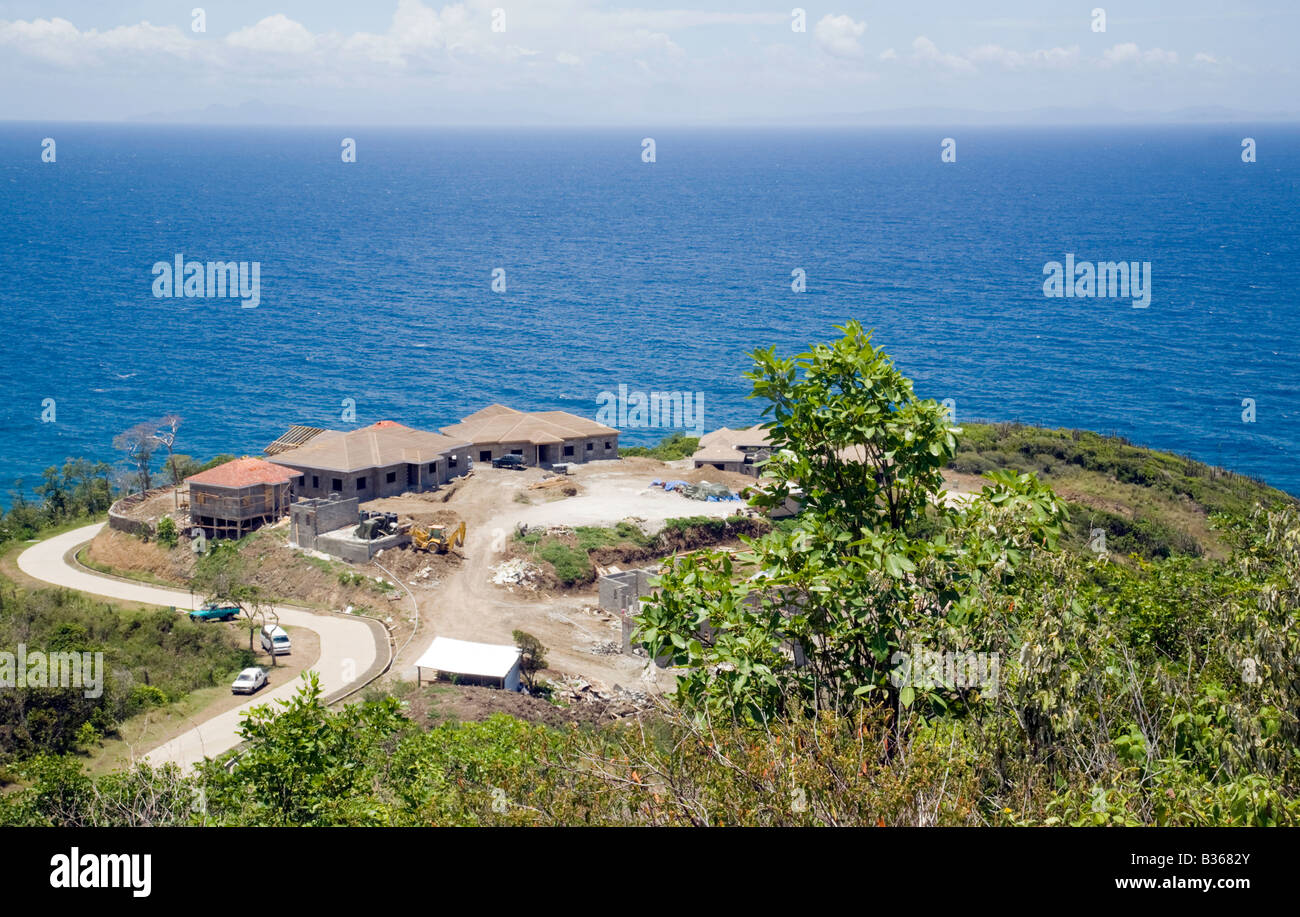 Cher nouvelles constructions construction site, dans le Nord de Sainte-Lucie, Caraïbes, Antilles Banque D'Images