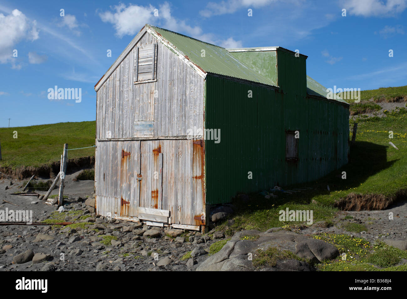 Maisons anciennes à Standir Gjogur Islande Banque D'Images