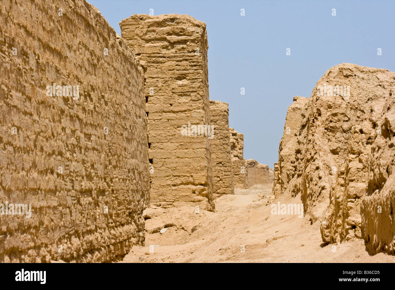 À l'intérieur des murs à l'de ruines séleucide de Dura Europos Banque D'Images