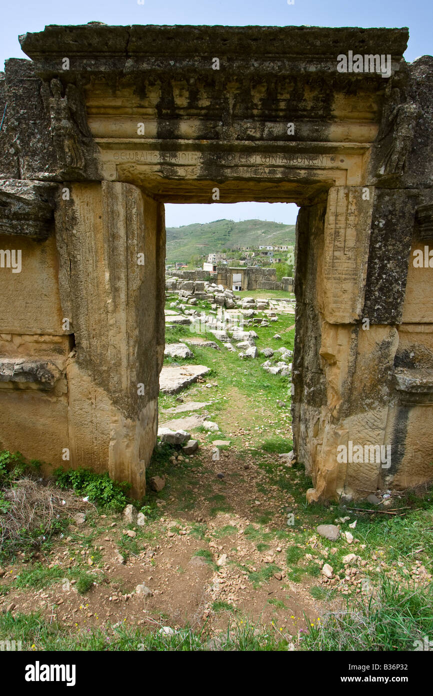 Ruines Romaines de Qalat Hosn en Syrie Banque D'Images