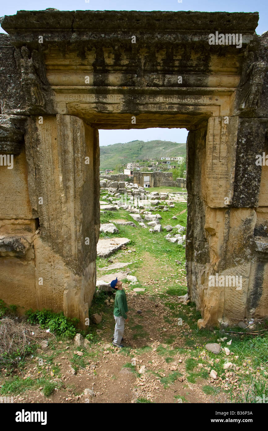 Ruines Romaines de Qalat Hosn en Syrie Banque D'Images