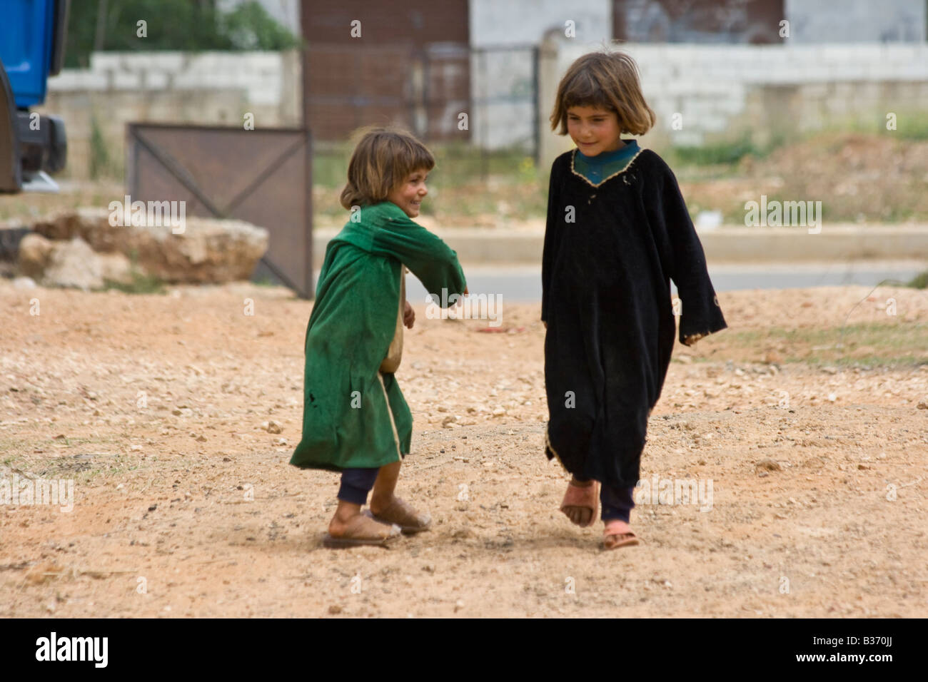 Filles bédouines près de Tartous en Syrie Banque D'Images