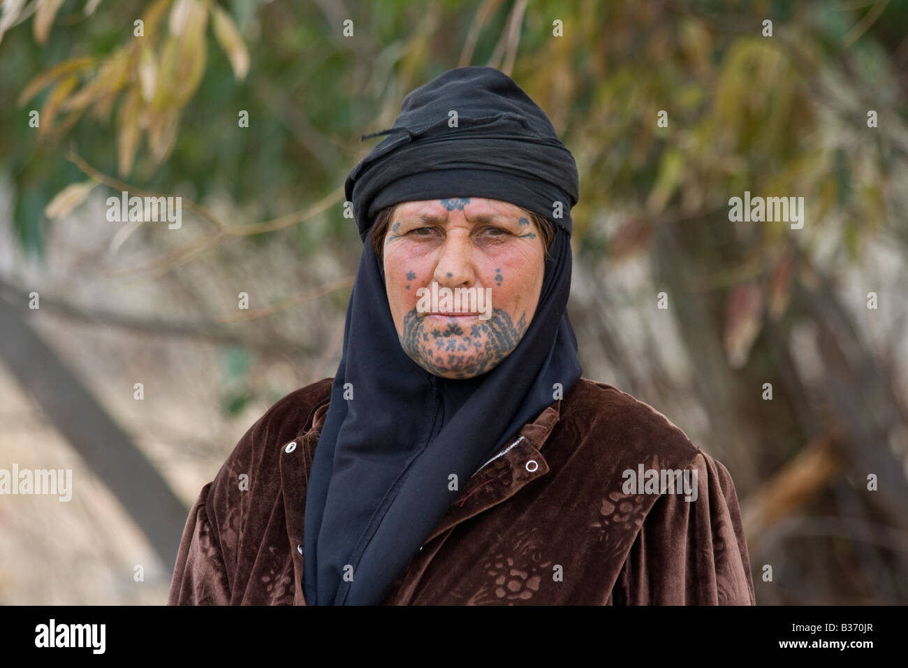 Bedouin tatoué près de Tartous en Syrie Banque D'Images