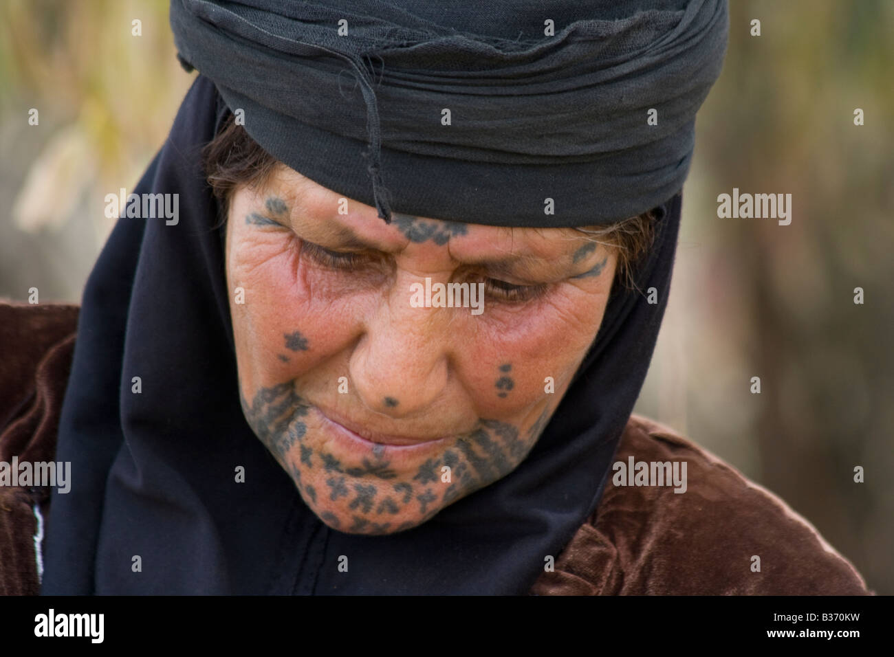 Bedouin tatoué près de Tartous en Syrie Banque D'Images