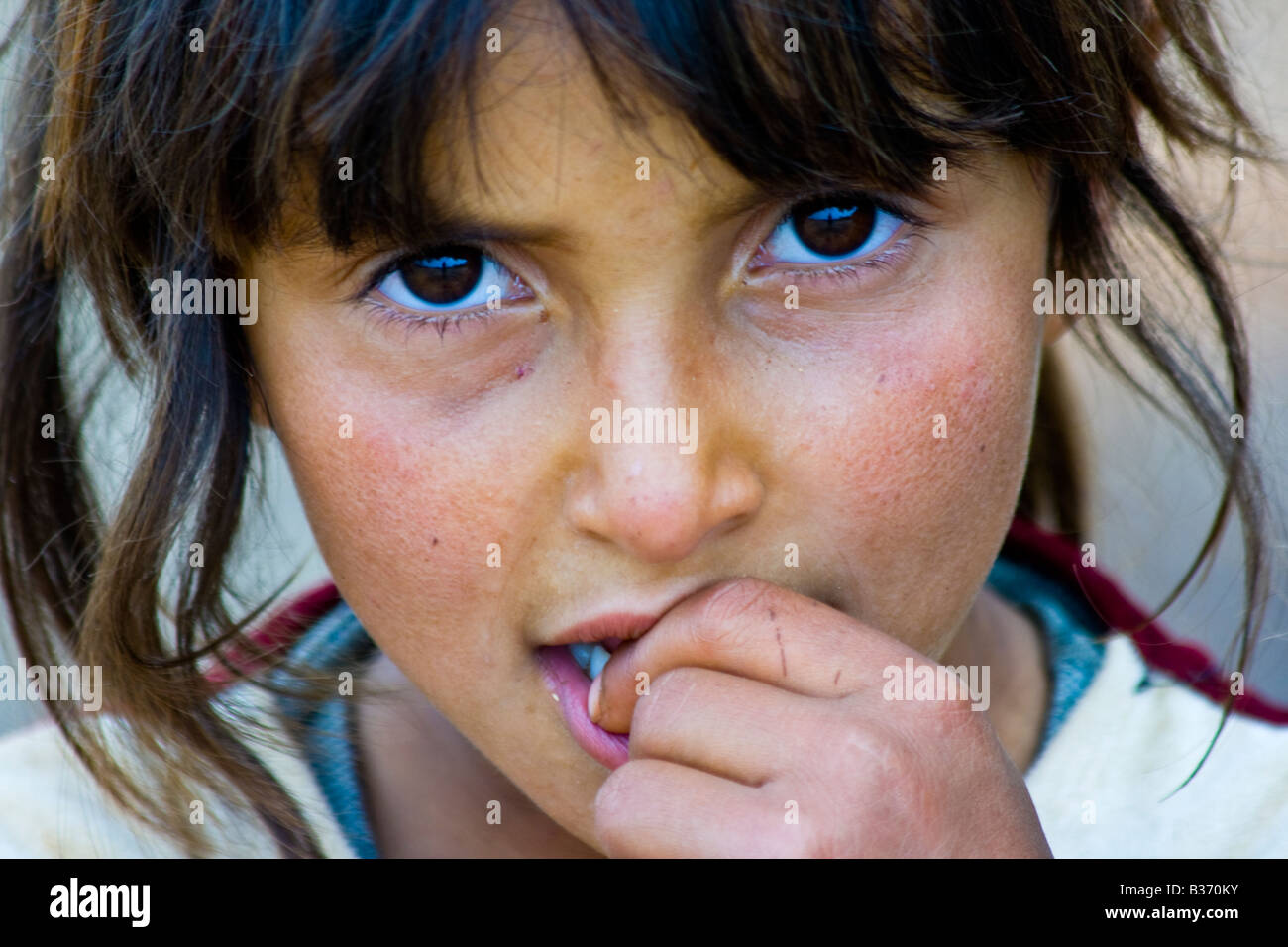 Fille bédouine près de Tartous en Syrie Banque D'Images