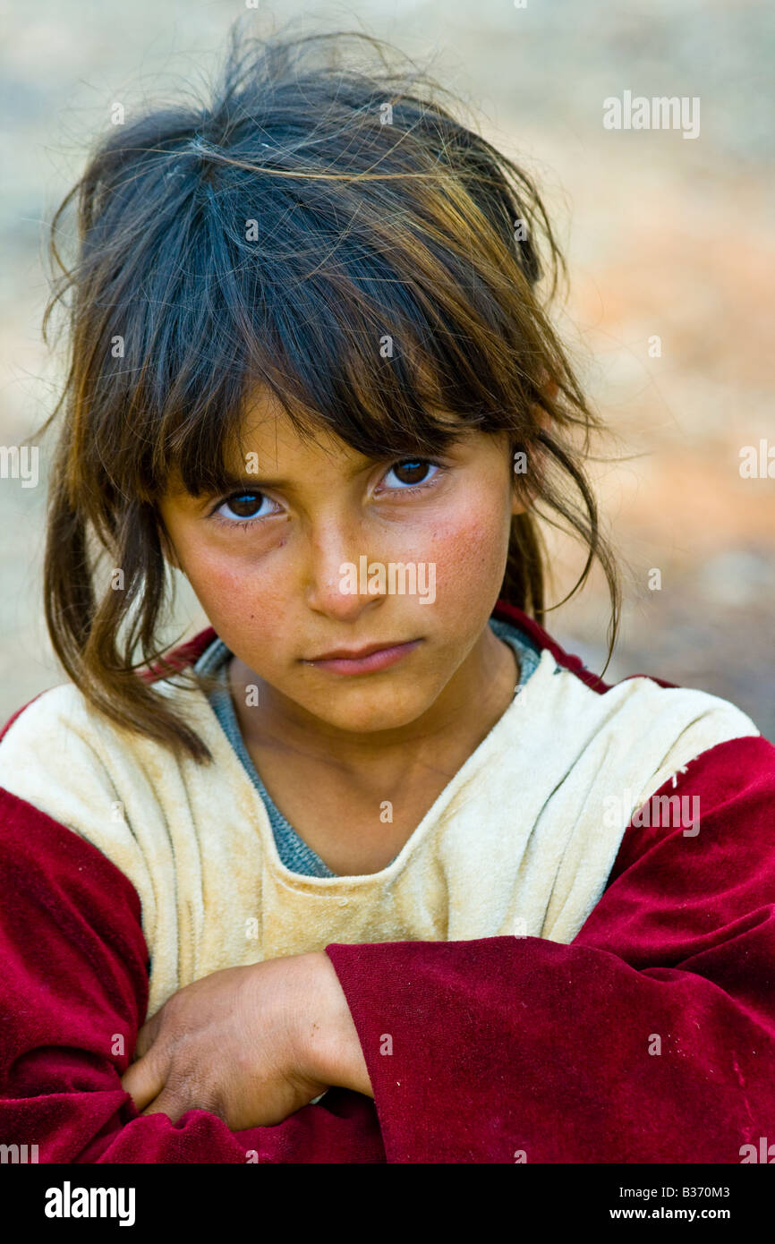 Fille bédouine près de Tartous en Syrie Banque D'Images