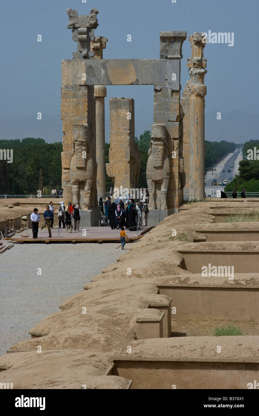 Porte de toutes les nations à Persépolis en Iran Banque D'Images