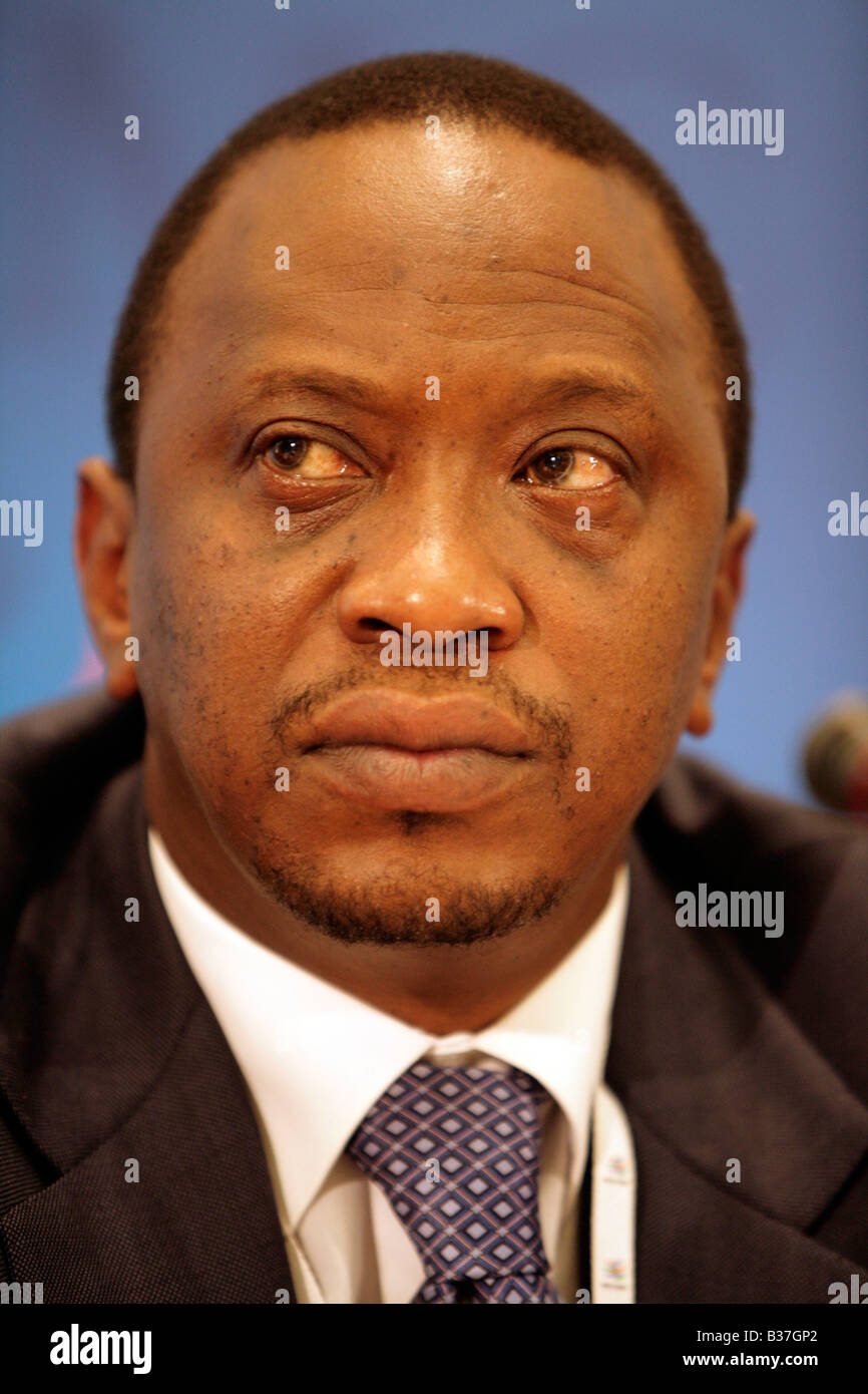 Uhuru Kenyatta - homme politique Kenyan, depuis avril,13e 2008 siégeant en tant que vice-Premier Ministre et Ministre du Commerce. Banque D'Images