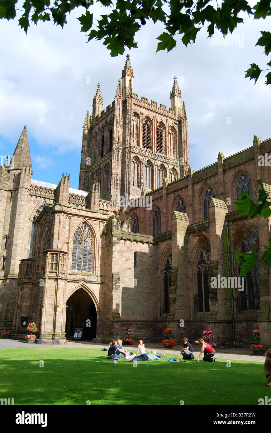 Cathédrale de Hereford, Herefordshire, Angleterre, Royaume-Uni Banque D'Images