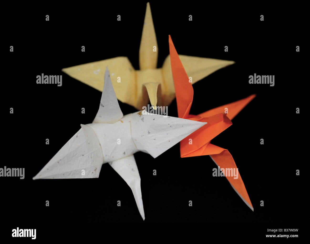 Close-up de l'origami d'oiseaux. Banque D'Images