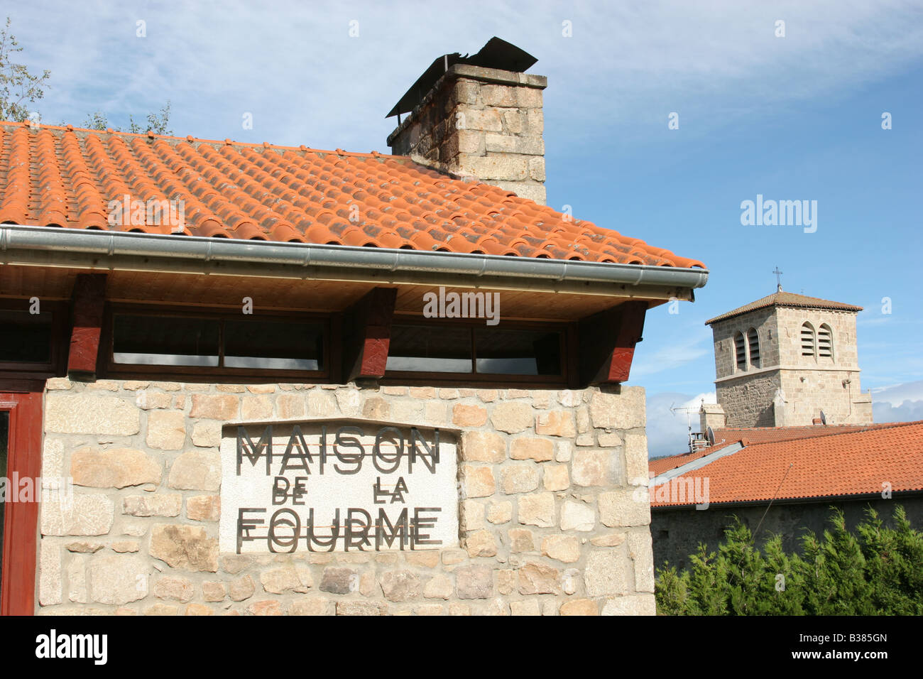 Maison de la Fourme shop et usine de Sauvain le centre de la France Banque D'Images