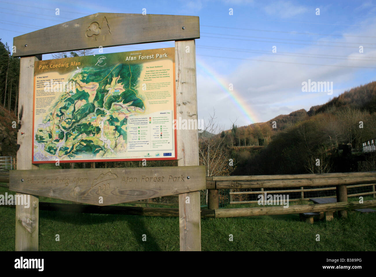 Signe pour Afan forest park Galles Port Talbot Banque D'Images